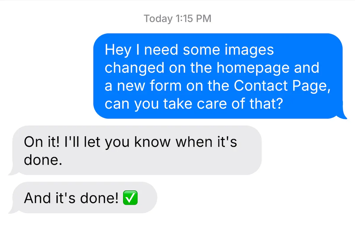 Website content updates